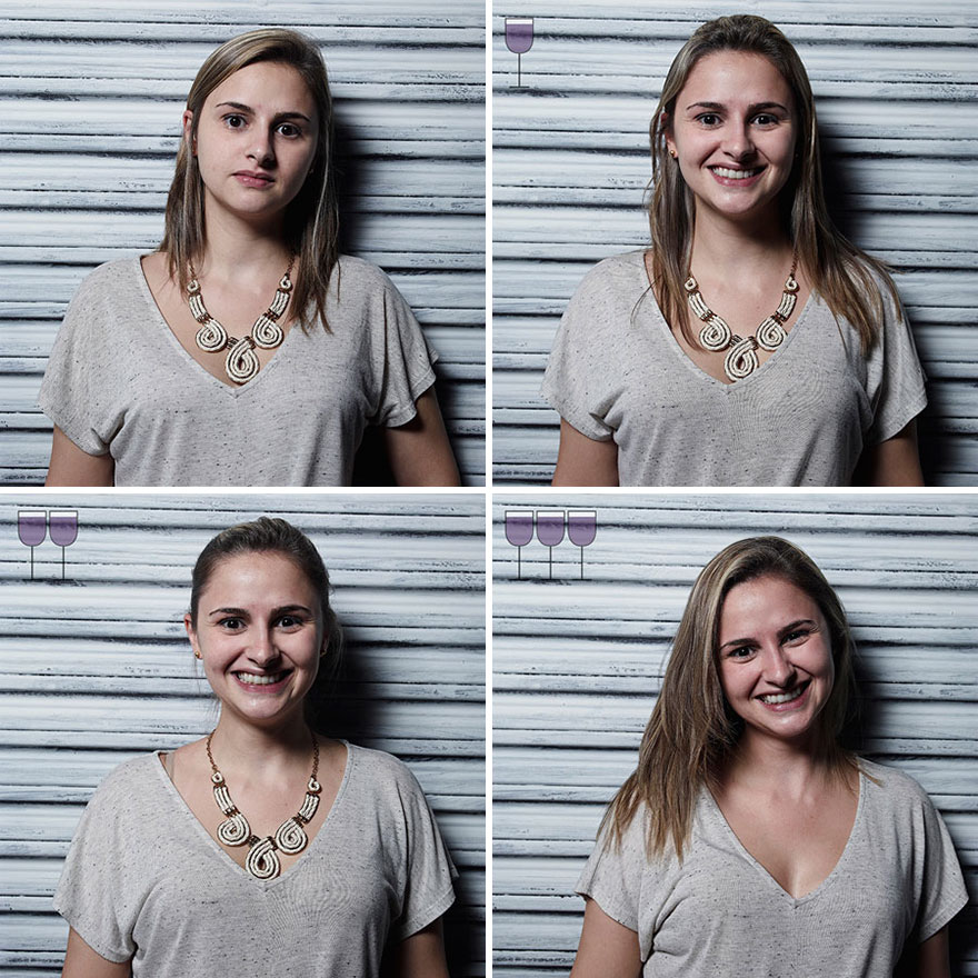 Picture 13 of [Photo] The change of facial expression nuances after drinking 1, 2 and 3 glasses of wine